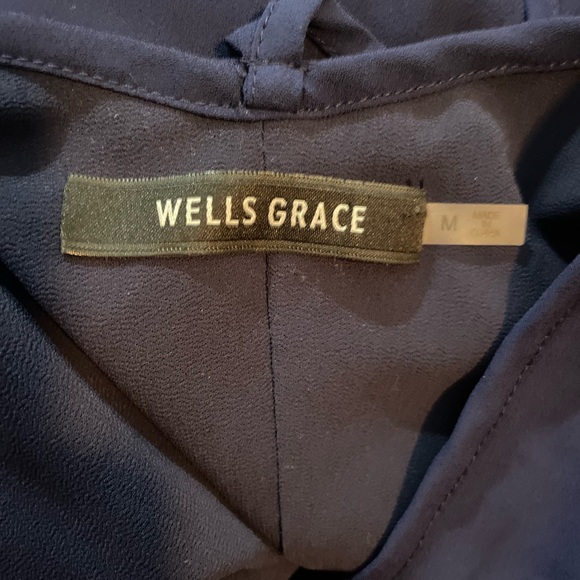 Wells Grace navy polyester tank top with liner & adjustable straps - Picture 8 of 10